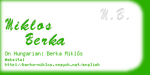 miklos berka business card
