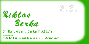 miklos berka business card